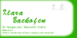 klara backofen business card